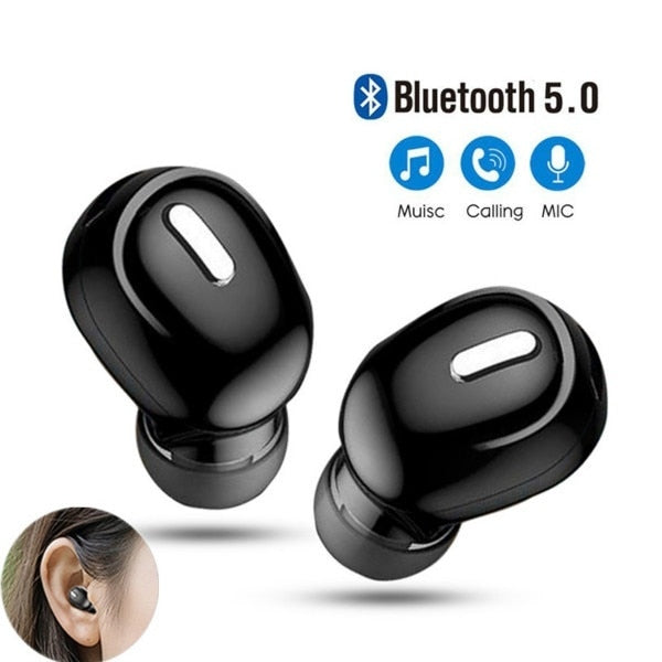 Fone de Ouvido Wireless Bluetooth 5.0 Fone de ouvido com microfone para todos os telefones